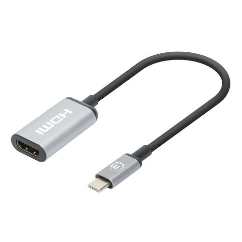 Manhattan USB-C to HDMI Cable, 4K@60Hz, 5 Gbps (USB 3.2 Gen1 aka USB 3.0), 15cm, Black, Male to Female, Three Year Warranty