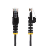 StarTech.com 7m Black Slim CAT6 Ethernet Cable, Snagless, 100W PoE, UTP, LSZH, 28AWG Pure Bare Copper Wire, Slim RJ45 Network Patch Cord w/Strain Reliefs, Individually Tested