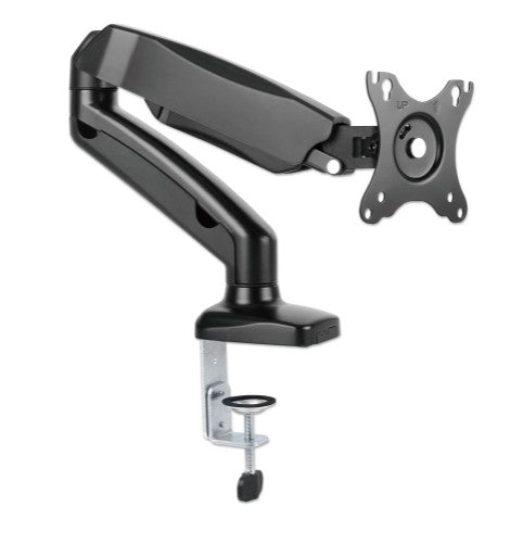 Manhattan Desk Mount for TV & Monitors (Full Motion Spring), For screens 13" to 27", C-Clamp or Grommet Assembly, VESA compatibility: 75x75mm and 100x100mm - check the dimensions of the four mounting holes on back of screen to ensure it fits, Max 9kg, Bla