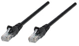 Intellinet Network Patch Cable, Cat5e, 1m, Black, CCA, U/UTP, PVC, RJ45, Gold Plated Contacts, Snagless, Booted, Lifetime Warranty