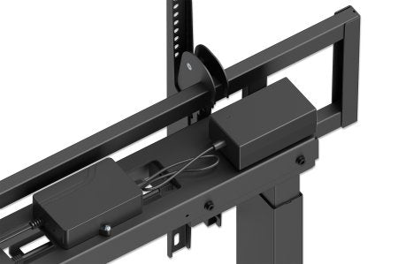 Manhattan Motorised Trolley Mount Stand for TV & Monitors, For screens: 60" to 100",VESA compatibility:all between 200x200 to 800x600mm -check the dimensions of the four mounting holes on back of screen to ensure it fits,Max 120kg,Height 1100 to 1600mm,LF