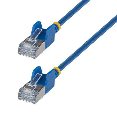 StarTech.com 30cm Blue Ultra Slim CAT6a Ethernet Cable, Snagless, FTP, Pure Bare Copper Wire, 34AWG Slim RJ45 Network Patch Cord, Individually Tested