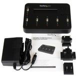 StarTech.com Standalone 1 to 5 USB Thumb Drive Duplicator and Eraser, Multiple USB Flash Drive Copier, System and File and Whole-Drive Copy at1.5 GB/min, Single and 3-Pass Erase, LCD Display - TAA