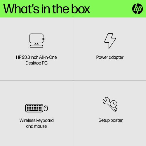 HP 24 -ck0000na AMD Ryzen™ 5 5625U 60.5 cm (23.8") 1920 x 1080 pixels All-in-One PC 8 GB DDR4-SDRAM 256 GB SSD Windows 11 Home Wi-Fi 5 (802.11ac) Black