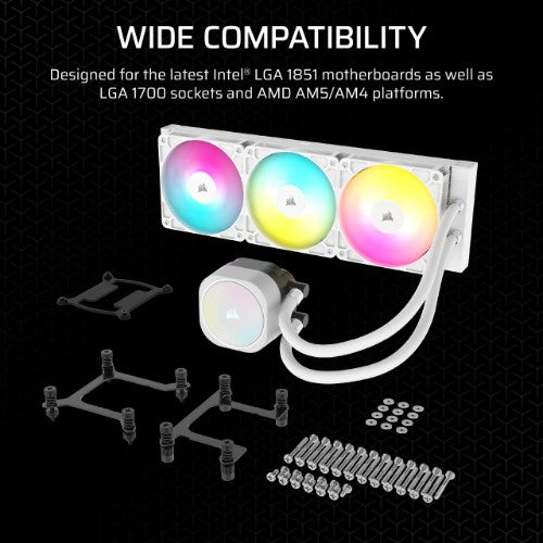 Corsair Nautilus 360 RS ARGB Liquid Processor All-in-one liquid cooler White 1 pc(s)
