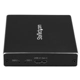 StarTech.com Dual-Slot Drive Enclosure for M.2 SATA SSDs - USB 3.1 (10Gbps) - RAID
