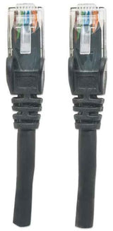Intellinet Network Patch Cable, Cat6, 1m, Black, CCA, U/UTP, PVC, RJ45, Gold Plated Contacts, Snagless, Booted, Lifetime Warranty