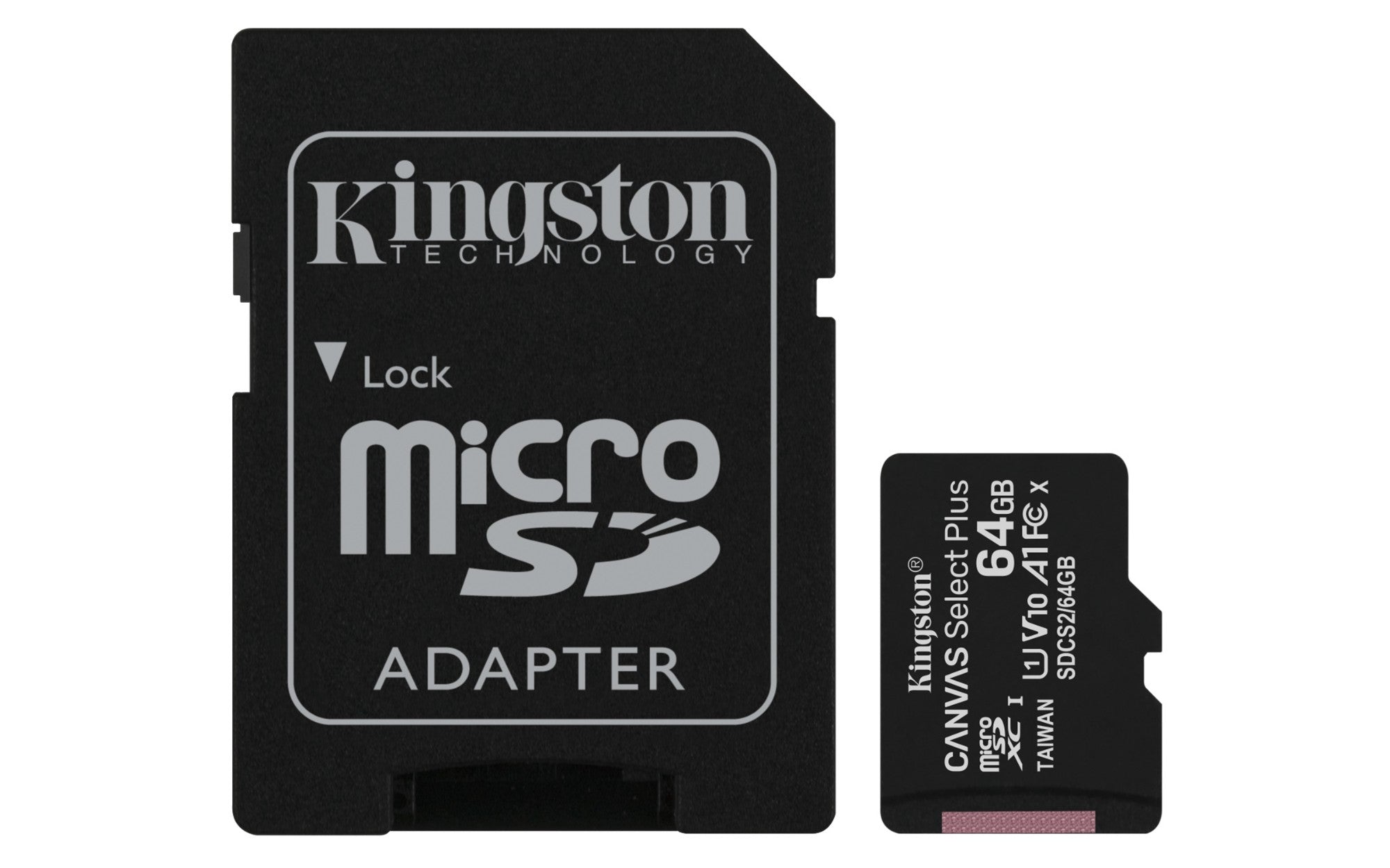 Kingston Technology 64GB micSDXC Canvas Select Plus 100R A1 C10 Two Pack + Single ADP  - Data Storage - Kingston Technology