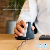 R-Go Tools Ergonomic mouse R-Go HE Break with break software, large (hand size ≥ 185 mm), right-handed, Wired, black
