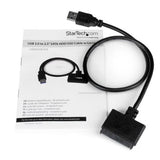 StarTech.com SATA to USB Cable, USB 5Gbps to 2.5in SATA I II III Hard Drive Adapter, External Converter for SSD or HDD Data Transfer