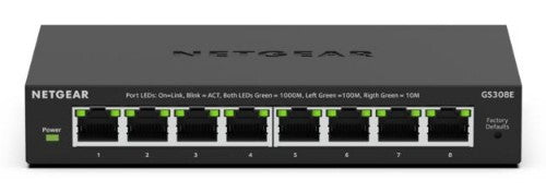 NETGEAR GS308E Managed L2/L3 Gigabit Ethernet (10/100/1000) Black