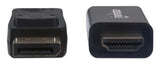 Manhattan DisplayPort 1.1 to HDMI Cable, 1080p@60Hz, 1.8m, Male to Male, DP With Latch, Black, Not Bi-Directional, Three Year Warranty