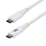 StarTech.com 2m (6ft) USB-C Charging Cable, Durable and Ultra-Flexible, 240W (5A) PD EPR, USB 2.0 Laptop Charger Cable, USB-IF Certified, Rugged USB-C Charging Cord - White
