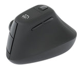 Manhattan Ergonomic Vertical Wireless Mouse (Right Handed), Black, Adjustable 800/1200/1600dpi, 2.4Ghz (effective range up to 10m), Six Button with Scroll Wheel, Nano USB-A receiver, AA battery (included), Three Year Warranty