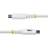 StarTech.com 2m (6ft) USB-C Charging Cable, Durable and Ultra-Flexible, 240W (5A) PD EPR, USB 2.0 Laptop Charger Cable, USB-IF Certified, Rugged USB-C Charging Cord - White