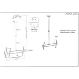 Manhattan Ceiling Mount for TV & Monitors, For screens: 37" to 75", Adjustable height: 105-156 cm, VESA compatibility: all between 200x200 to 800x400mm - check the dimensions of the four mounting holes on back of screen to ensure it fits, Max 50kg, LFD,Br