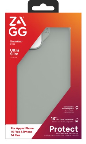 ZAGG Cases Manhattan Snap Apple iPhone 15 Plus/iPhone 14 Plus Sage EN/FR