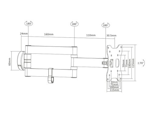 Multibrackets M VESA Full-Motion III 50 75 100