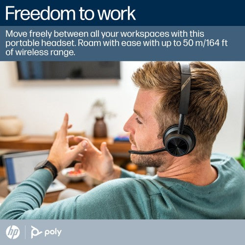 HP Poly Voyager 4320 Microsoft Teams Certified Headset +BT700 dongle +Charging Stand