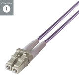 connektgear 3m Duplex Fibre Optic Multi-Mode Cable OM4 50/125 Micron LC to ST Purple