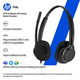 HP Poly Mission 425 Stereo USB Wired Headset Classic