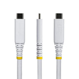 StarTech.com 1m (3ft) USB4 Cable, 40Gbps, USB-IF Certified USB-C Cable, 240W PD, 8K 60Hz/4K 240Hz DP2.1 DP40, TPE Jacket, Thunderbolt 4 Compatible - White USB-C Cord
