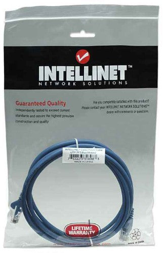 Intellinet Network Patch Cable, Cat5e, 2m, Blue, CCA, U/UTP, PVC, RJ45, Gold Plated Contacts, Snagless, Booted, Lifetime Warranty