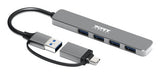 Port Designs 900161 interface hub USB 2.0 Type-A 5000 Mbit/s Silver