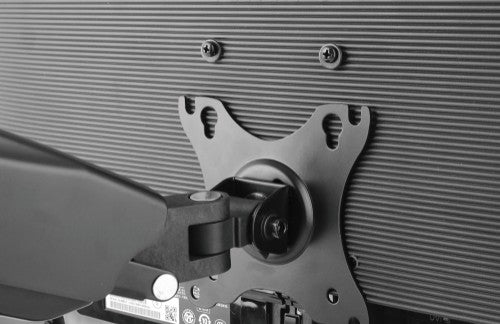 Manhattan Dual Desk Mount for TV & Monitors (Full Motion Spring), For screens 10" to 27", C-Clamp or Grommet Assembly,VESA compatibility: 75x75 and 100x100mm -check the dimensions of the four mounting holes on back of screen to ensure it fits,Max 9kg (eac