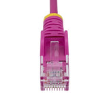 StarTech.com 15m Pink Slim CAT6 Ethernet Cable, Snagless, 100W PoE, UTP, LSZH, 28AWG Pure Bare Copper Wire, Slim RJ45 Network Patch Cord w/Strain Reliefs, Fluke Tested