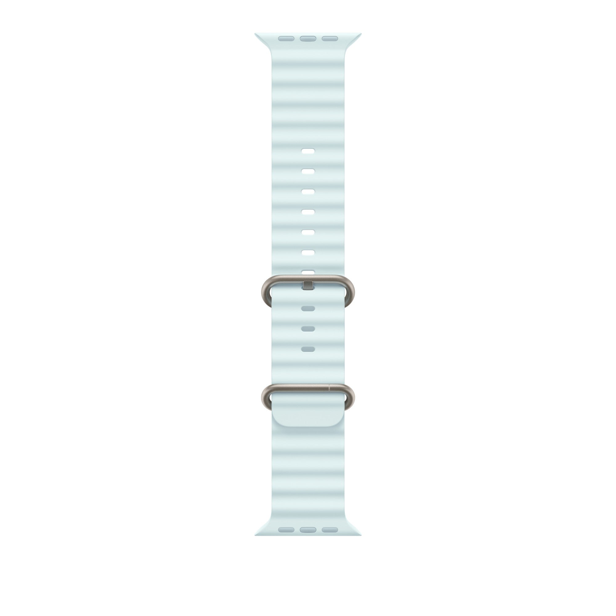 49mm Ice Blue Ocean Band - Natural Titanium Finish