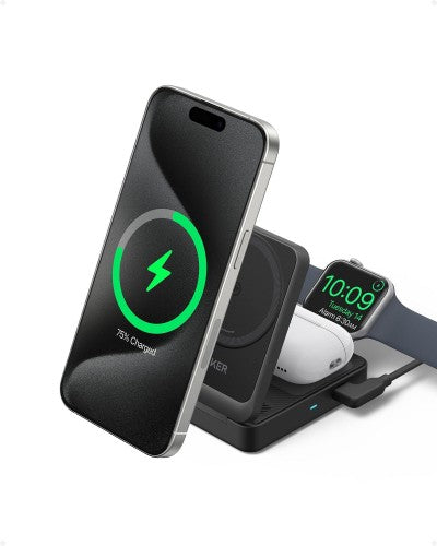 Anker B2557212 mobile device charger Headphones, Mobile phone, Smartwatch Black USB Wireless charging Fast charging Indoor