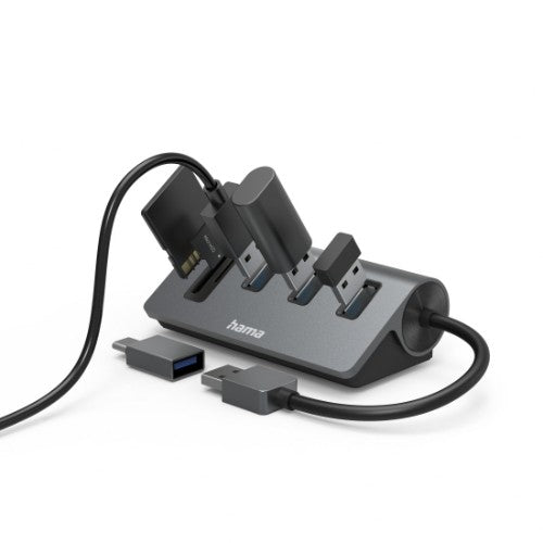 Hama 00200140 laptop dock/port replicator USB 3.2 Gen 1 (3.1 Gen 1) Type-A Anthracite, Black