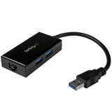 StarTech.com USB to Ethernet Adapter, USB 3.0 to 10/100/1000 Gigabit Ethernet LAN Converter for Laptops, 11.8in/30cm Attached Cable, USB to RJ45 Adapter, NIC Adapter, USB Network Adapter