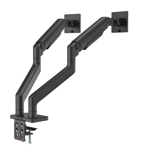 Manhattan Dual Desk Mount for TV & Monitor Mounts (Full Motion Spring), For screens 13" to 45", Clamp or Grommet Assembly, VESA compatability: 75x75 and 100x100mm - check the dimensions of the four mounting holes on back of screen to ensure it fits, Max 2