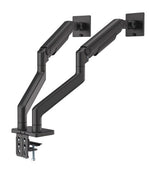 Manhattan Dual Desk Mount for TV & Monitor Mounts (Full Motion Spring), For screens 13" to 45", Clamp or Grommet Assembly, VESA compatability: 75x75 and 100x100mm - check the dimensions of the four mounting holes on back of screen to ensure it fits, Max 2
