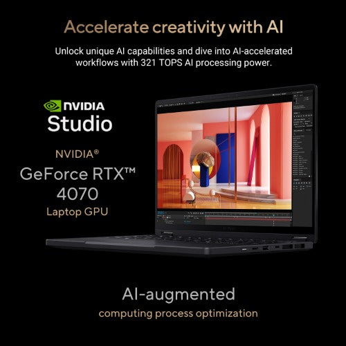 ASUS ProArt PX13 HN7306WI-LX017W Copilot+ PC AMD Ryzen AI 9 HX 370 Hybrid (2-in-1) 33.8 cm (13.3") Touchscreen 3K 32 GB LPDDR5x-SDRAM 2 TB SSD NVIDIA GeForce RTX 4070 Wi-Fi 7 (802.11be) Windows 11 Home Black