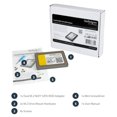 StarTech.com Dual M.2 NGFF SATA Adapter with RAID
