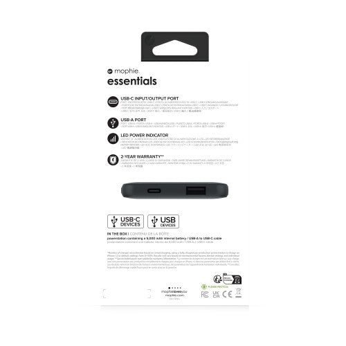 mophie essentials powerstation 5K 5000 mAh Black