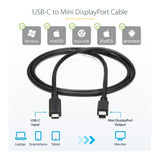StarTech.com 1 m (3.3 ft.) USB-C to Mini DisplayPort Cable - 4K 60Hz - Black