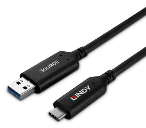 Lindy 10m USB 3.2 Gen 1 Type A to C Fibre Optic Hybrid Cable