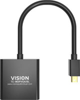 Vision TC-MDPVGA/BL video cable adapter Mini DisplayPort VGA (D-Sub) Black