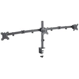 Manhattan Triple Desk Mount for TV & Monitors, For screens: 10" to 27", Clamp Assembly, VESA compatability: 75x75 and 100x100mm - check the dimensions of the four mounting holes on back of screen to ensure it fits, Max 7kg (each), Black, Bracket, Lifetime