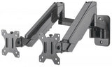 Manhattan Dual Wall Mount for TV & Monitors (Full Motion Gas Spring), For screens 17" to 32", VESA compatibility: 75x75mm and 100x100mm - check the dimensions of the four mounting holes on back of screen to ensure it fits, Max 8kg each, Black, Bracket