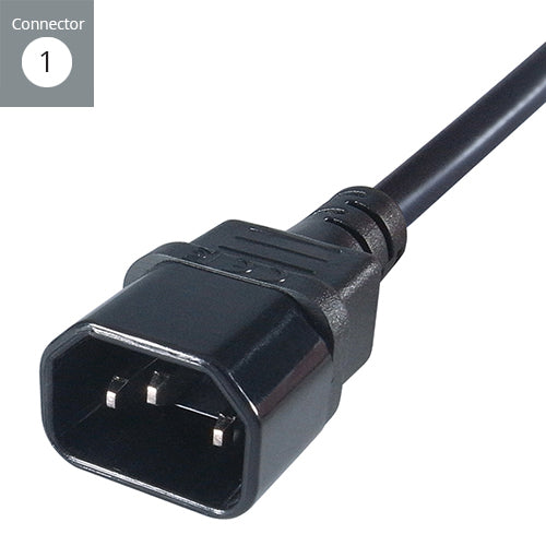 connektgear 0.5m Mains Extension Power Cable C14 Plug to C13 Socket