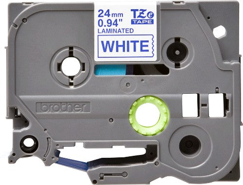 Brother TZE-253 DirectLabel blue on white Laminat 24mm x 8m for Brother P-Touch TZ 3.5-24mm/HSE/36mm/6-24mm/6-36mm