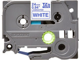 Brother TZE-253 DirectLabel blue on white Laminat 24mm x 8m for Brother P-Touch TZ 3.5-24mm/HSE/36mm/6-24mm/6-36mm