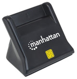 Manhattan USB-A Smart/SIM Card Reader, 480 Mbps (USB 2.0), Desktop Standing, Friction Type compatible, Hi-Speed USB, Cable 86cm, Black, Three Year Warranty