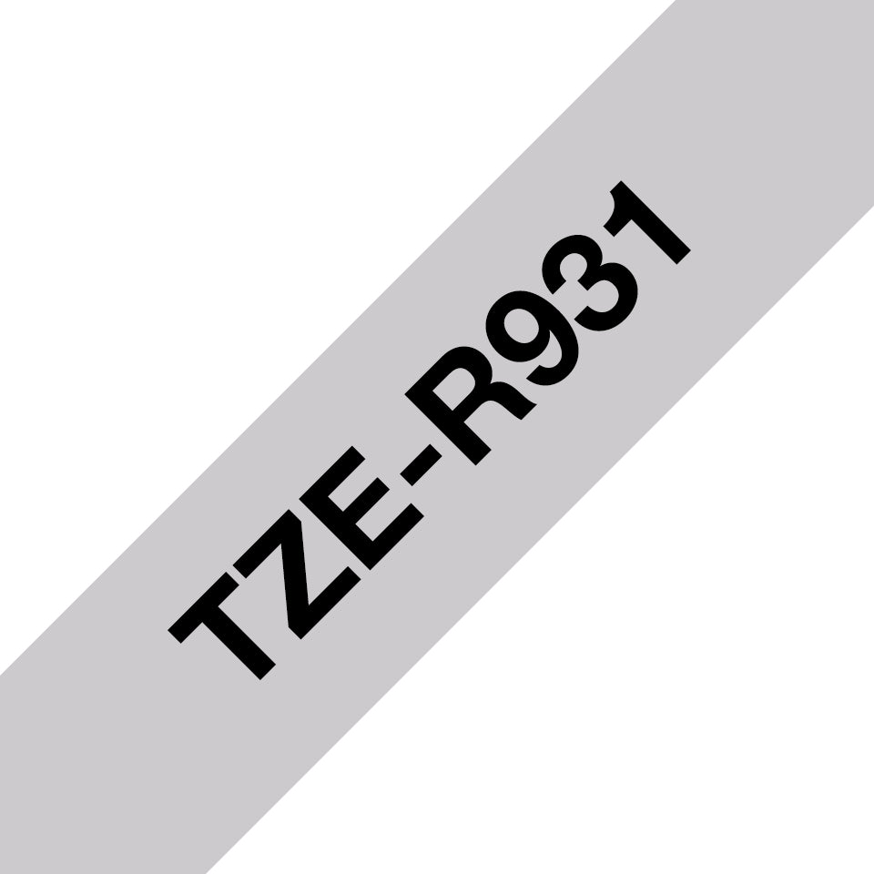 Brother TZE-R931 DirectLabel black on silver textil 12mm x 4m for Brother P-Touch TZ 3.5-18mm/6-12mm/6-18mm/6-24mm/6-36mm  - Printers & Scanners - Brother