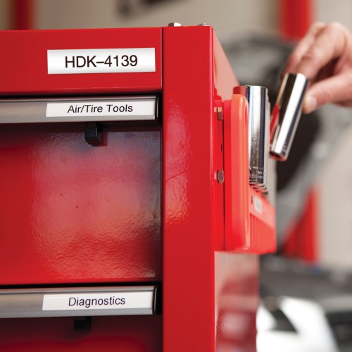 Dymo 18482/S0718240 Ribbon Polyester black on white 9mm x 5,5m for Dymo Rhino 6-12mm/19mm/24mm